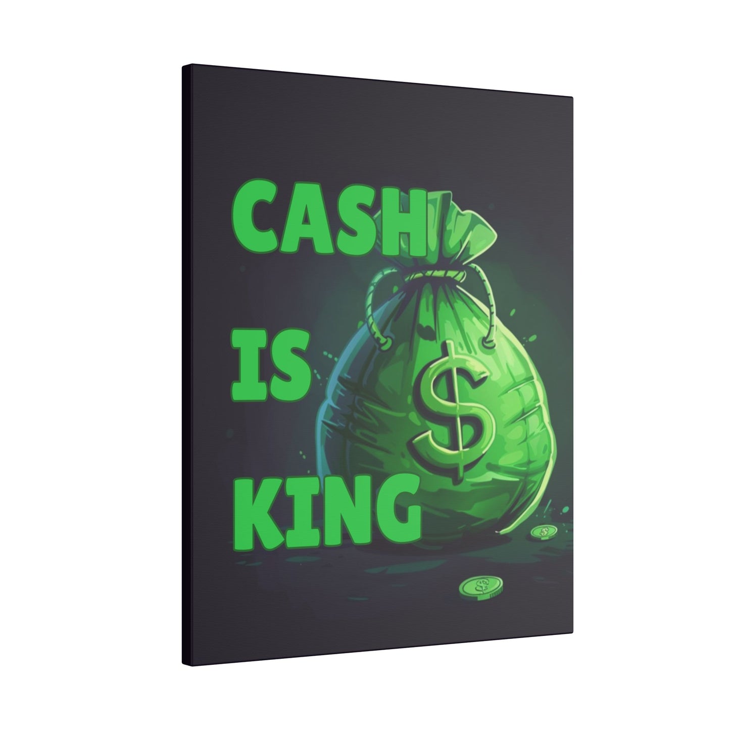 Cash Is King Green Moneybag