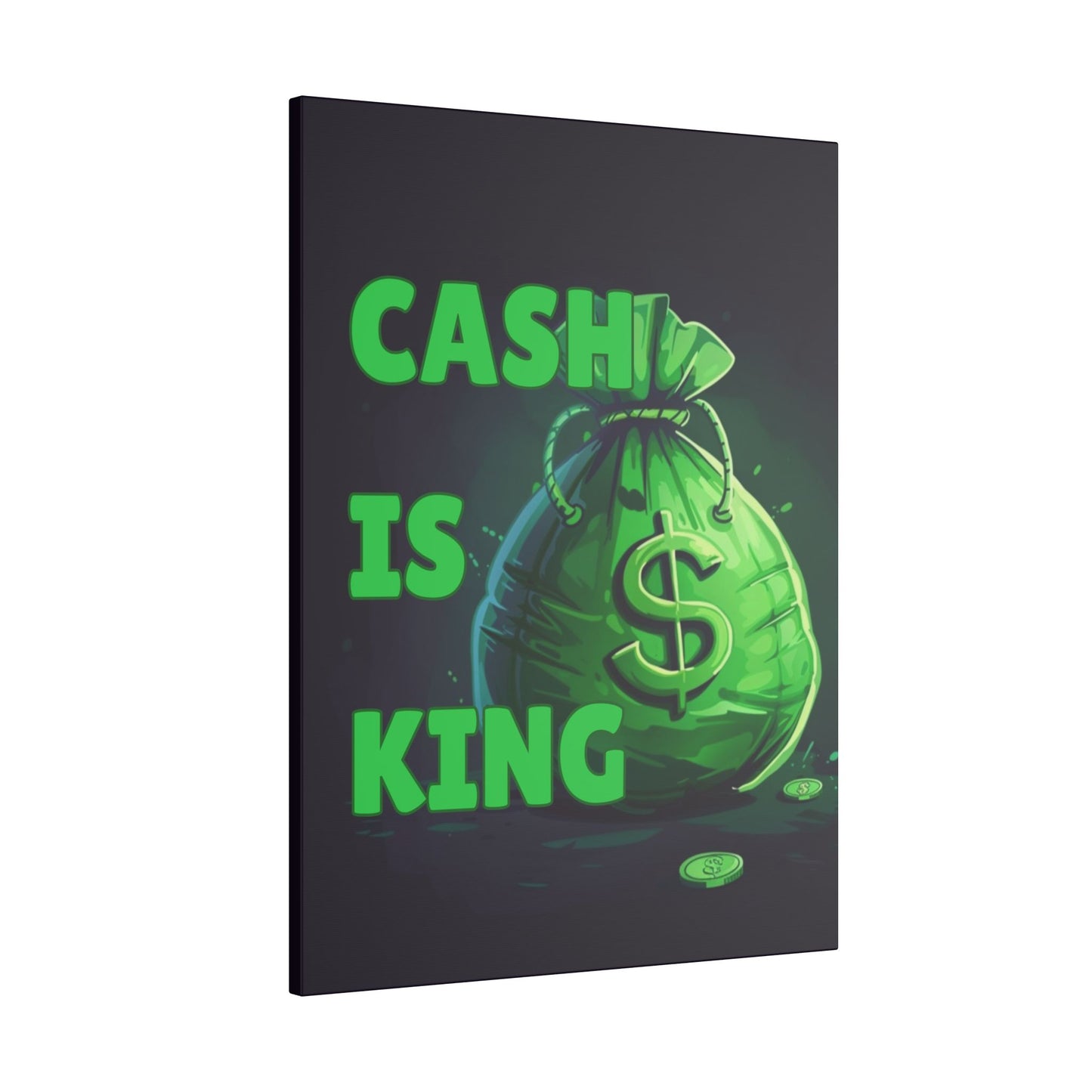 Cash Is King Green Moneybag